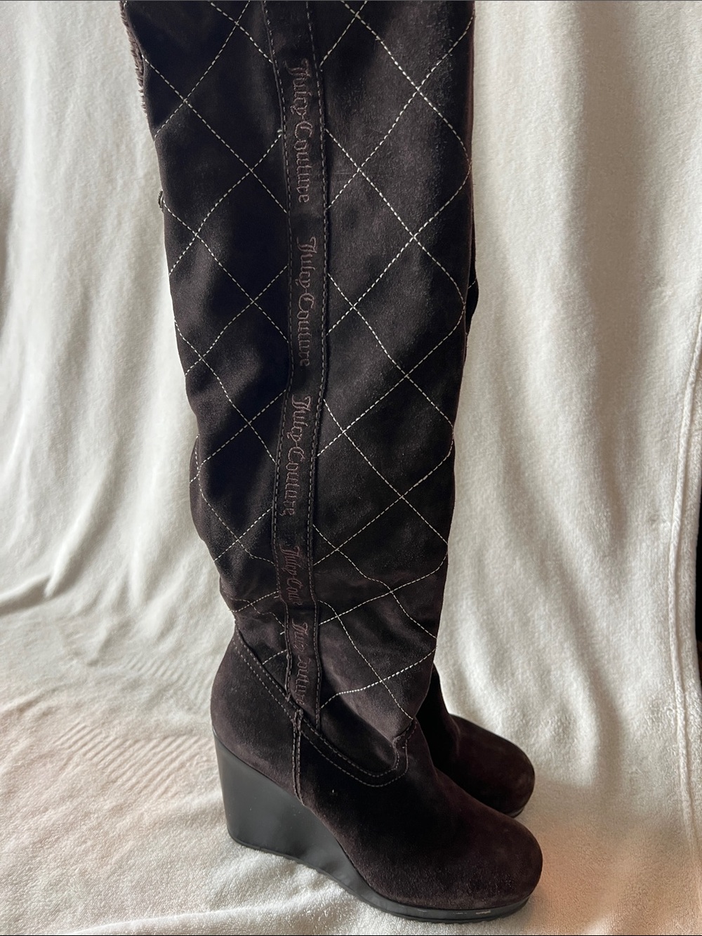 Juicy Couture Dark Brown Over-the-Knee Wedge Boots